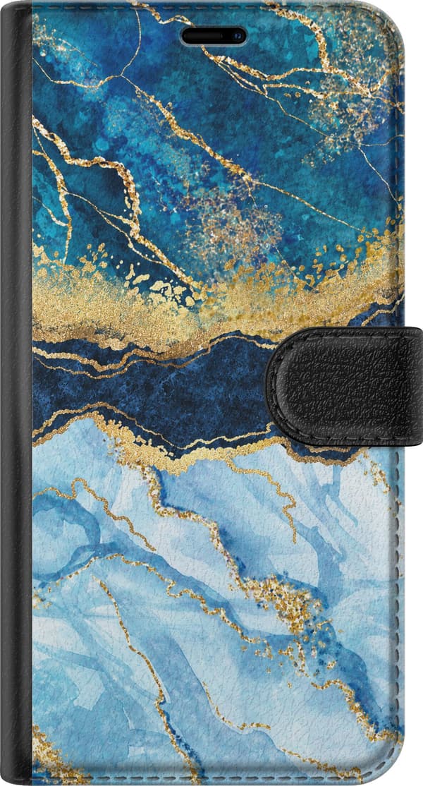 Kompatibel Tegnebogsetui til Huawei Mate 20 Pro Blå marmorgrafik blå