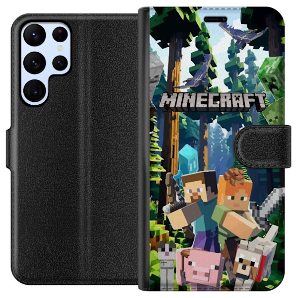 Samsung Galaxy S22 Ultra 5G Plånboksfodral Minecraft mobilska