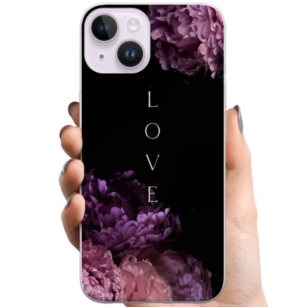 Apple iPhone 15 Plus TPU Mobilskal Kärlek och blommor