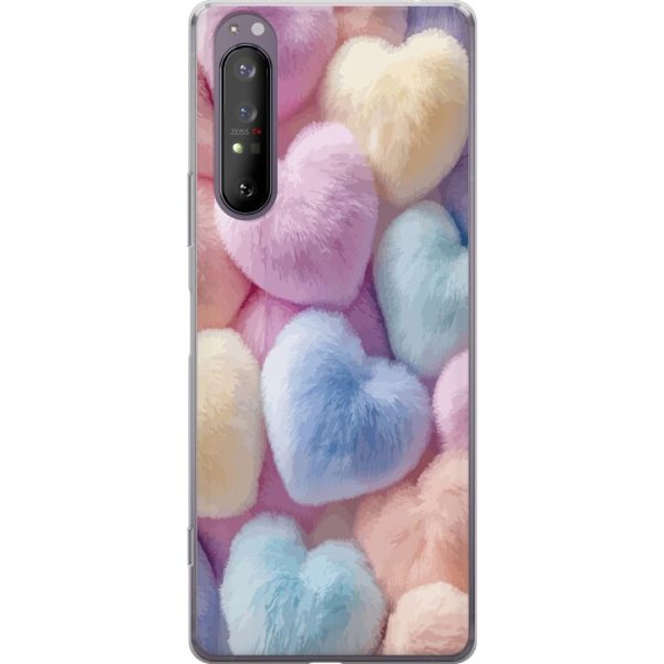 Sony Xperia 1 II Genomskinligt Skal Hjärtan Kärlek Grafisk Design Romantiskt Motiv Populärt Symbol Grafiskt Mönster Dekoration