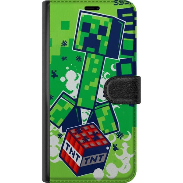 Kompatibel Tegnebogsetui til Google Pixel 9 Retroinspireret pixelmotiv med grøn figur, dynamit og grafiske spildetaljer grøn