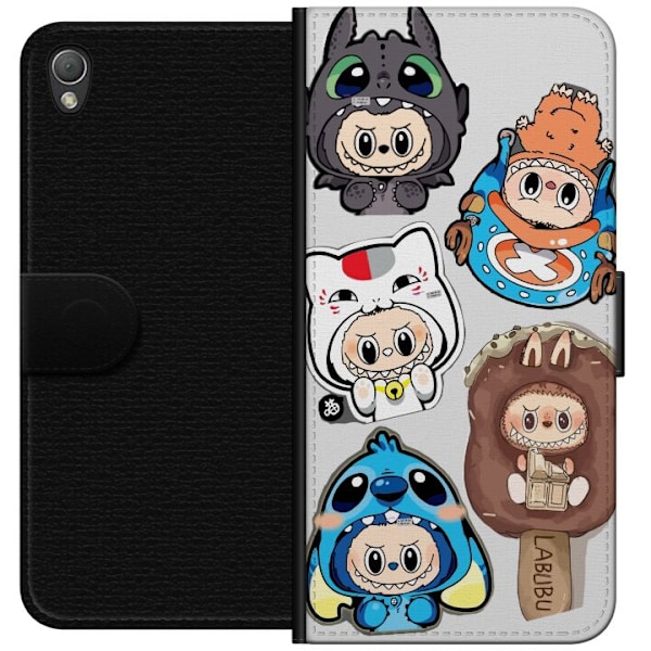 Sony Xperia Z3 Tegnebogsetui Labubu figur samling - Pop Mart Labubu The Monsters i farverigt design