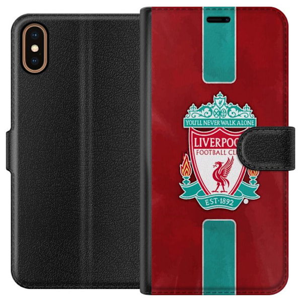 Apple iPhone X Lompakkokotelo Liverpool FC - Klassinen jalkapa