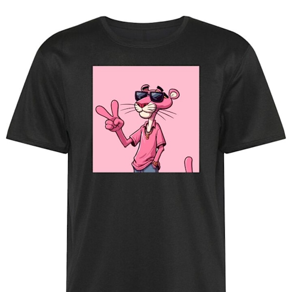 Tränings-T-shirt | Sport-T-shirt för Vuxen Pink Panter Peace svart Small