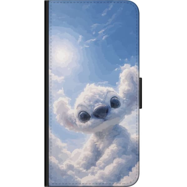 Kompatibelt Plånboksfodral till Samsung Galaxy Alpha Söt blå varelse bland moln blå