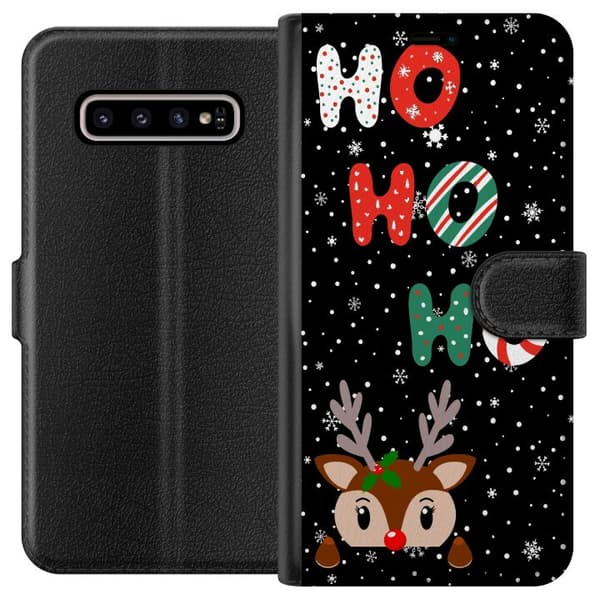 Kompatibelt Lommeboketui til Samsung Galaxy S10+ HO HO HO
