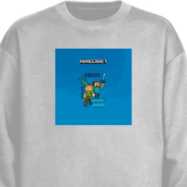 Sweatshirt for Barn | Myk og Klassisk Collegegenser Minecraft grå one size