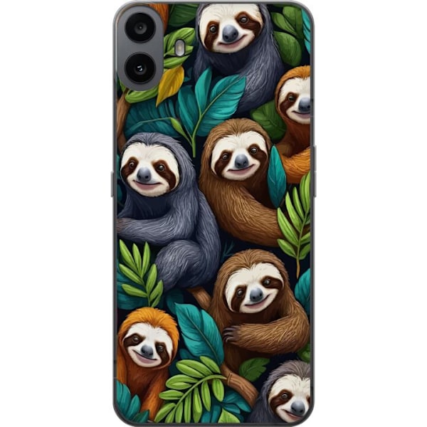 Nothing CMF Phone 1 Gennemsigtig cover Sengångarstil - afslappet motiv med sød dovendyr