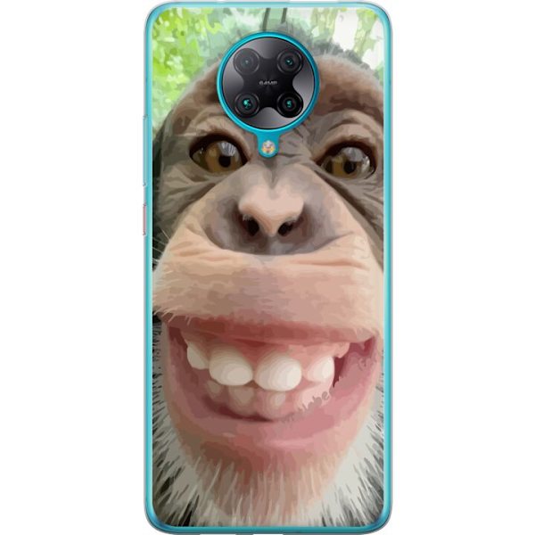 Xiaomi Poco F2 Pro Läpinäkyvä kuori Simpanssi Selfie Rauhallinen Graafinen Suunnittelu Apinan Aihe Suosittu Urban Art Tyyli