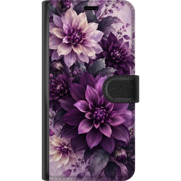 Kompatibel Tegnebogsetui til OnePlus 7 Lilla georginer lilla