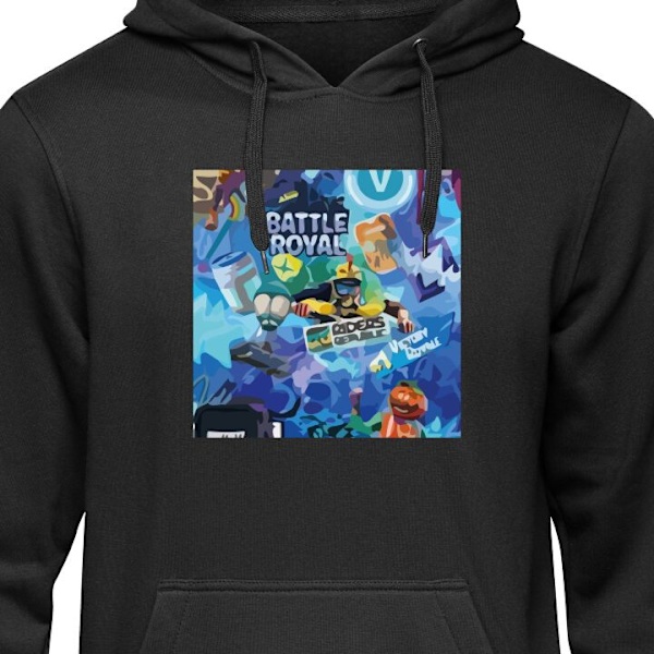 Barn-Hoodie | Mjuk Huvtröja för Barn Fortnite svart 7-8 År