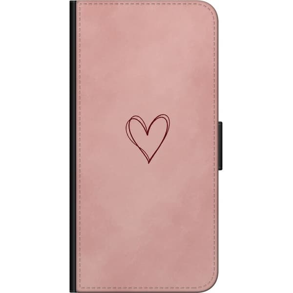 Kompatibelt Lommeboketui til OnePlus 7 Pro Rosa hjerte rosa