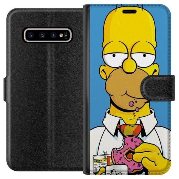 Kompatibelt Lommeboketui til Samsung Galaxy S10+ Homer Simpson
