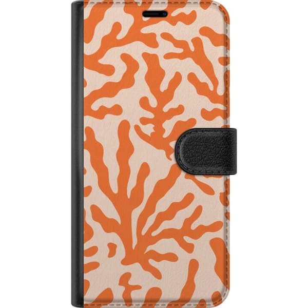 Kompatibelt Plånboksfodral till Sony Xperia 10 II Orange korallgrenar orange