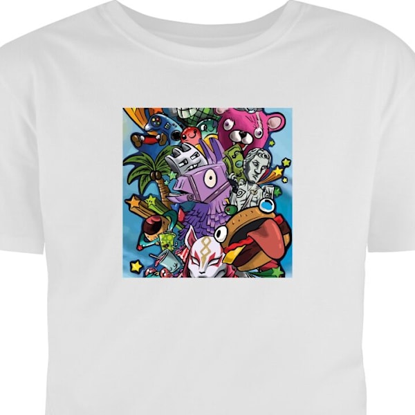 T-shirt til Voksen | Klassisk Voksen T-shirt Fortnite hvid M