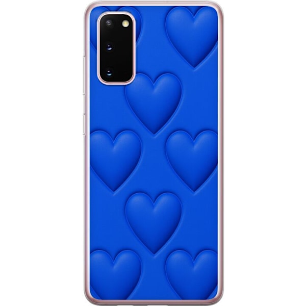 Samsung Galaxy S20 Genomskinligt Skal Blue Hearts