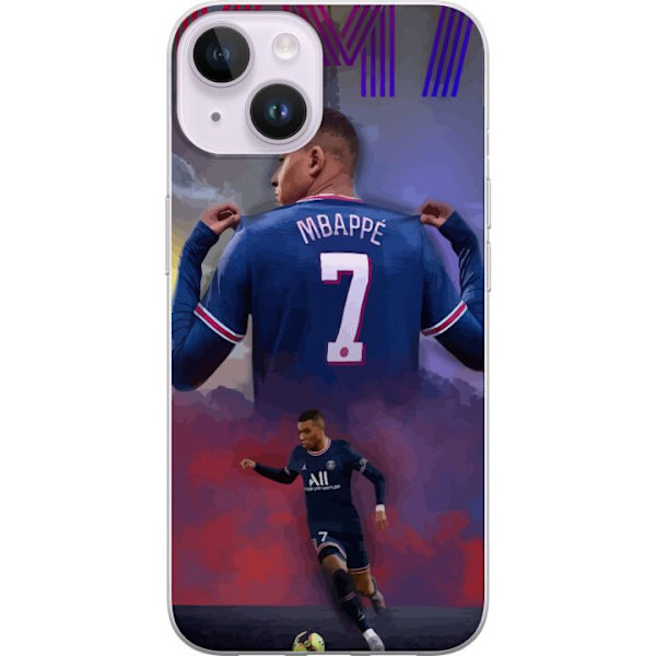 Apple iPhone 15 Gennemsigtig cover MAP Fodbold Design Grafisk Mønster Moderne Sportsmotiv Trend Fodbold Populær Grafisk Stil Motiv