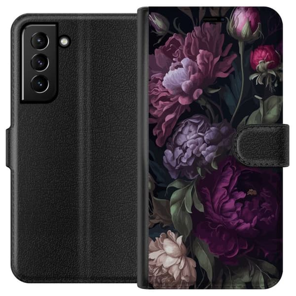 Kompatibel Tegnebogsetui til Samsung Galaxy S21+ 5G Blomster