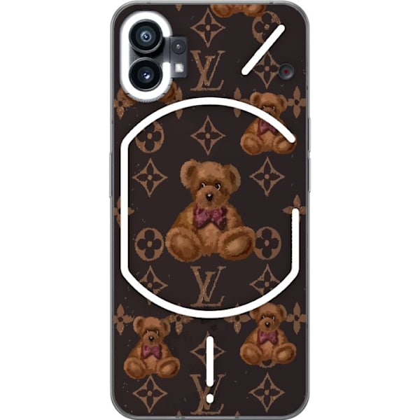 Nothing Phone (1) Genomskinligt Skal Louis Vuitton Teddy Bear Mönster Lyx Mode Design Populärt Motiv Fashion Trend Lyxiga Accessoarer