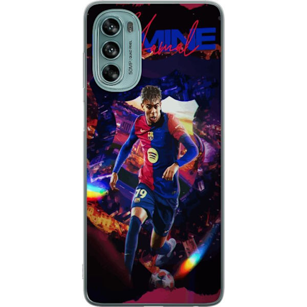 Motorola Moto G62 5G Läpinäkyvä kuori Yamal Rising Talent FC Barcelona Pelaaja Nuori Jalkapalloilija Suosittu Motiivi Urheilu Espanja Lahjakkuus