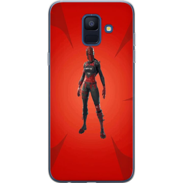 Samsung Galaxy A6 (2018) Gjennomsiktig deksel Fortnite - Rød