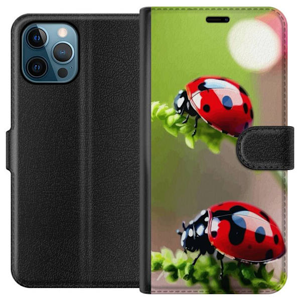Apple iPhone 12 Pro Max Lompakkokotelo Leppäkerttu Hyönteinen Onni Symboli Luontoaihe Suosittu Graafinen Motiivi Koristelu Kesäkiertue