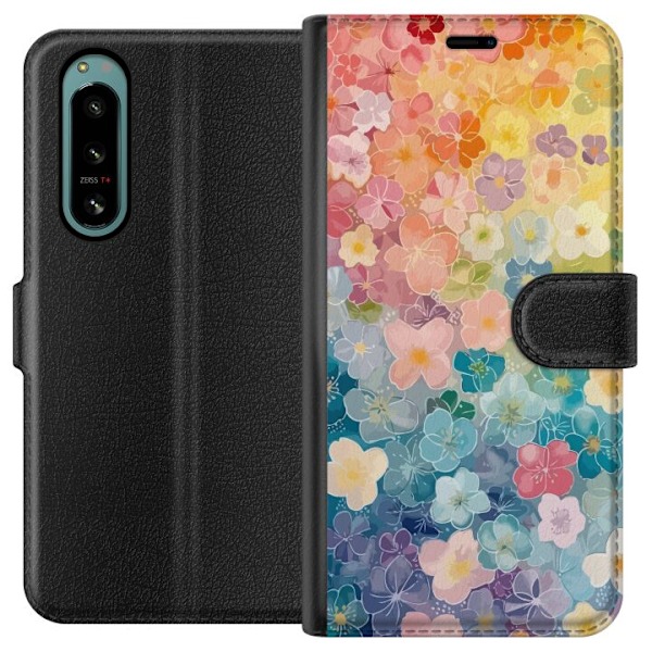 Sony Xperia 5 IV Tegnebogsetui Små blomster