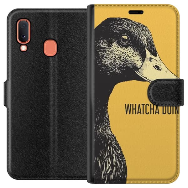 Kompatibelt Plånboksfodral till Samsung Galaxy A20e Curious Duck