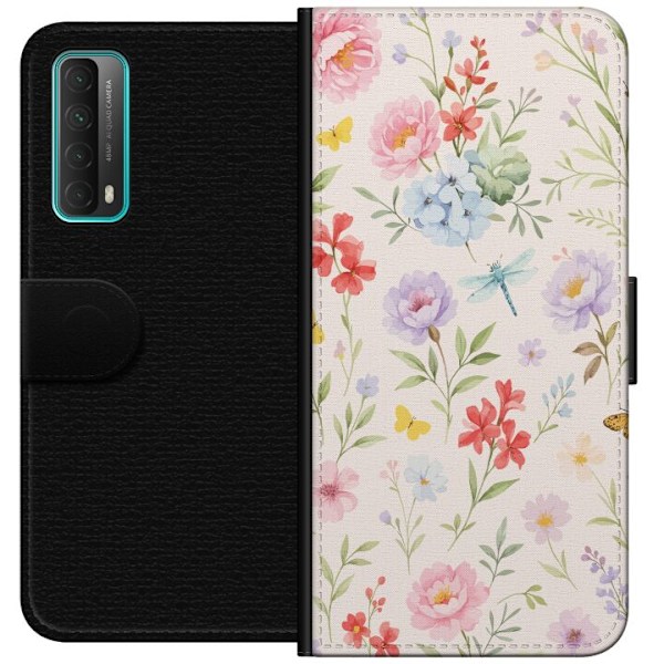 Huawei P smart 2021 Tegnebogsetui Blomster