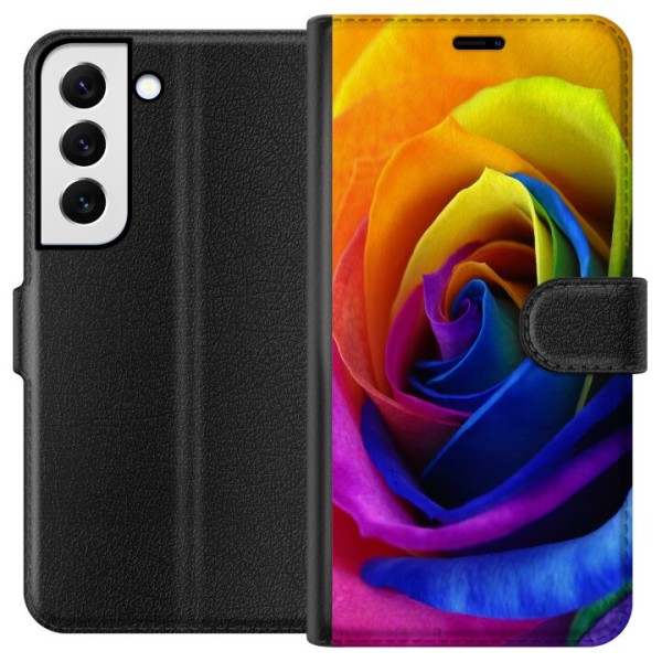 Samsung Galaxy S22 5G Plånboksfodral Rainbow Rose