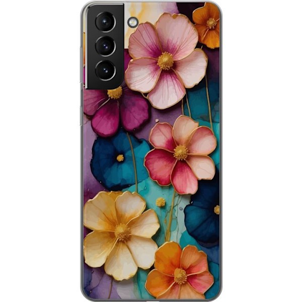 Samsung Galaxy S21+ 5G Gennemsigtig cover Blomster Farver