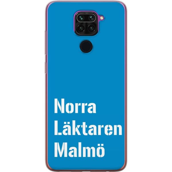 Kompatibelt Mobildeksel til Xiaomi Redmi Note 9 Minimalistisk blå tekstdesign med Malmö-tema og moderne typografisk stil blå