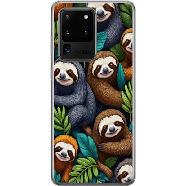 Samsung Galaxy S20 Ultra Genomskinligt Skal Sengångarstil – avslappnat motiv med söt sengångare