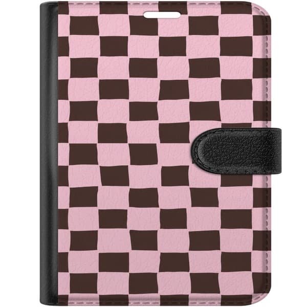 Kompatibelt Lommeboketui til Apple iPhone Duo Rosa sjakkruter rosa