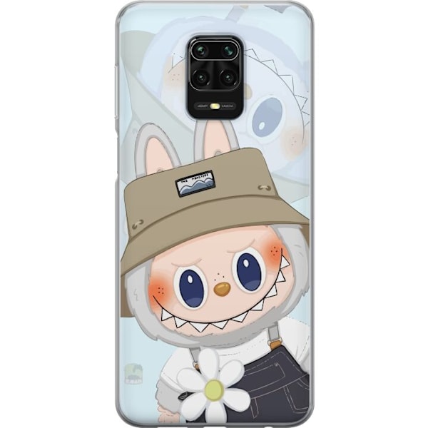Xiaomi Redmi Note 9S Läpinäkyvä kuori Labubu hattuineen - Pop Mart -hahmo Mr. Butcher retrotyylillä ja luonteella