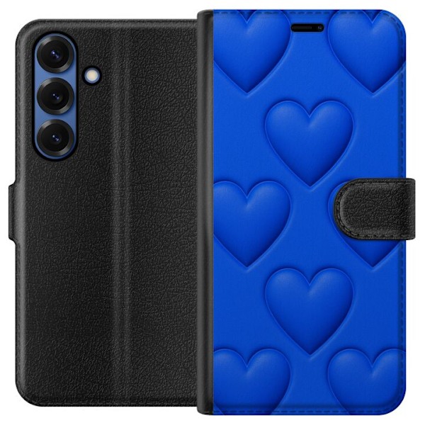 Samsung Galaxy S25+ Lommeboketui Blå Hjerter