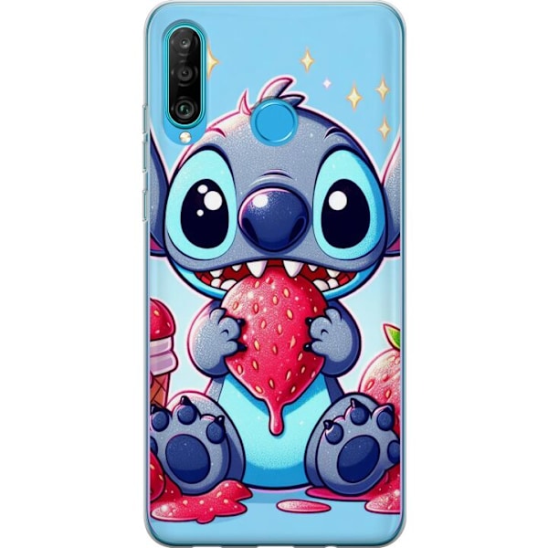 Huawei P30 lite Läpinäkyvä kuori Strawberry Stitch