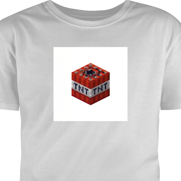 Lasten T-paita | Mukava T-paita Lapsille Minecraft TNT harmaa 5-6 Vuotta