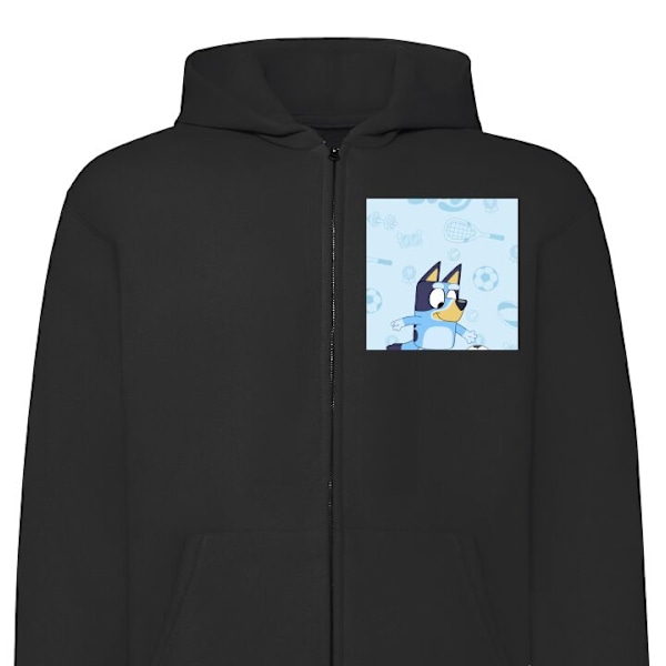 Zip-Hoodie | Huvtröja med Dragkedja för Vuxna Bluey svart S