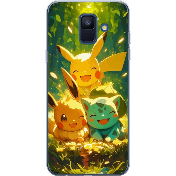 Samsung Galaxy A6 (2018) Genomskinligt Skal Pixelmonster spelstil – färgstark design för retroälskande gamers