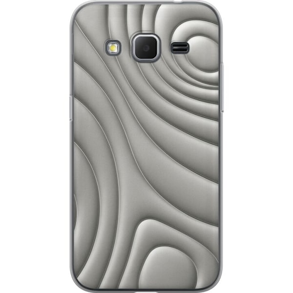 Samsung Galaxy Core Prime Genomskinligt Skal Silver Waves