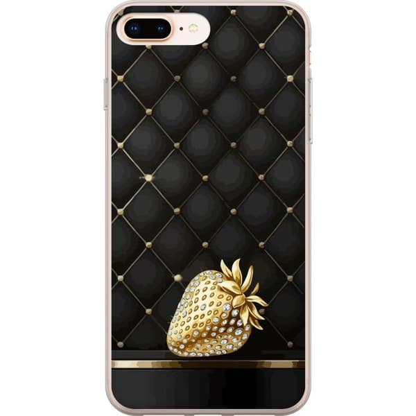 Kompatibel Mobilcover til Apple iPhone 8 Plus Gyldent jordbær med glitrende detaljer