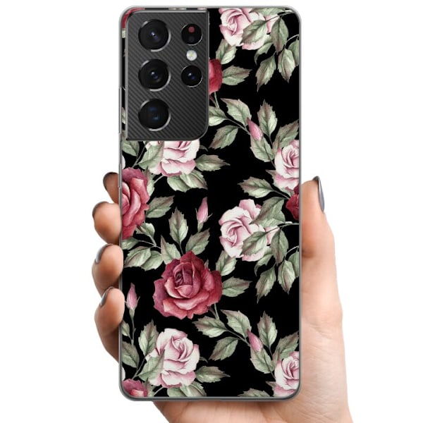 Samsung Galaxy S21 Ultra 5G TPU Matkapuhelimen kuori Kukat
