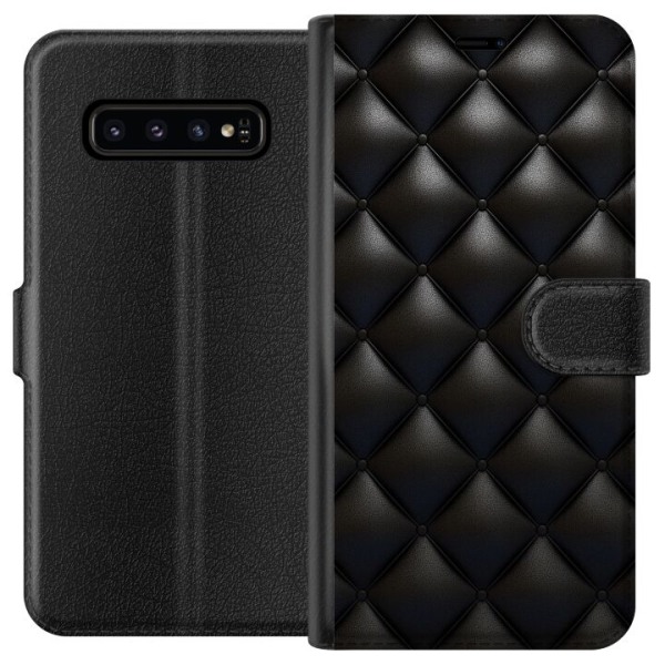 Samsung Galaxy S10 Plånboksfodral Leather Black