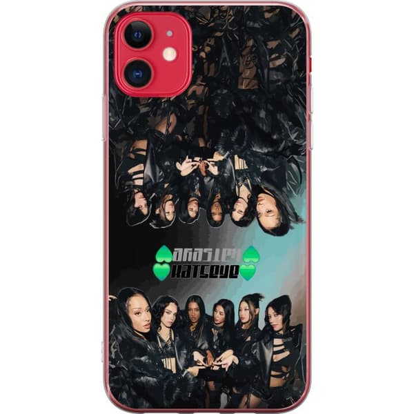 Kompatibelt Mobildeksel til Apple iPhone 11 KATSEYE svart gruppcollage svart