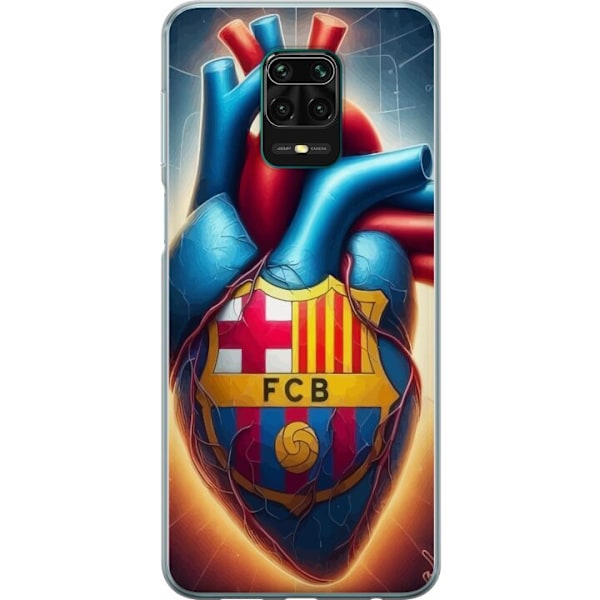 Xiaomi Redmi Note 9 Pro Genomskinligt Skal FCB Hjärta