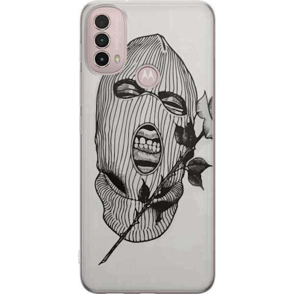 Motorola Moto E40 Läpinäkyvä kuori Hiihtomaski Ros Katutyö Muotoilu Graafinen Kuvio Jännitys Kaupunkityyli Katutaidetta Naamiaiset Symboli