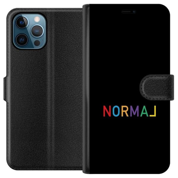 Kompatibelt Lommeboketui til Apple iPhone 12 Pro Max Färgglad Normal text svart