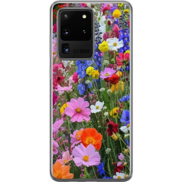 Samsung Galaxy S20 Ultra Genomskinligt Skal Blommigt mobilskal