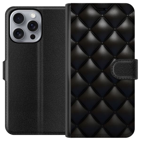 Kompatibelt Plånboksfodral till Apple iPhone 16 Pro Max Leather Black